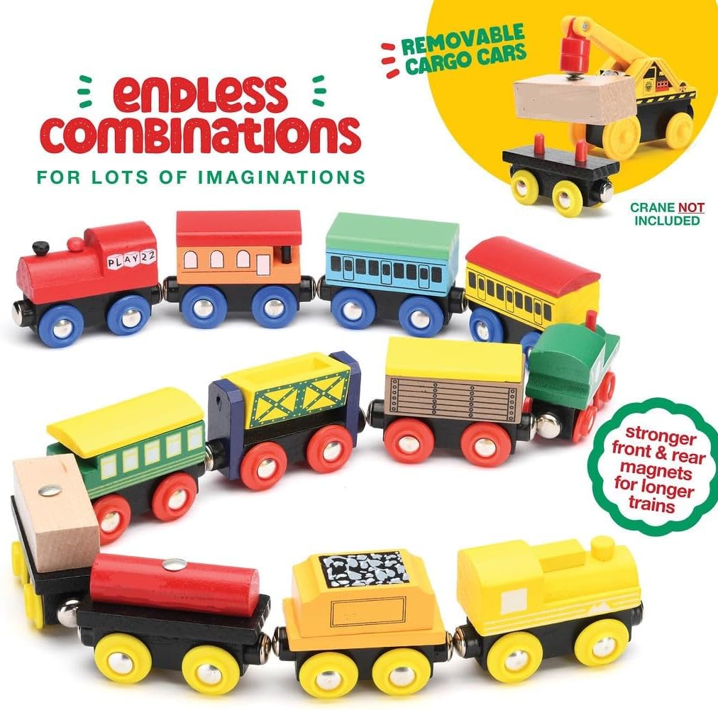 Play22 12-Piece Wooden Train Set