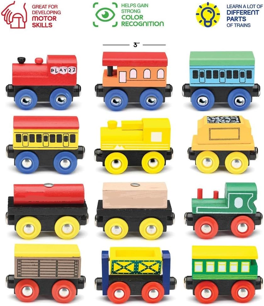 Play22 12-Piece Wooden Train Set