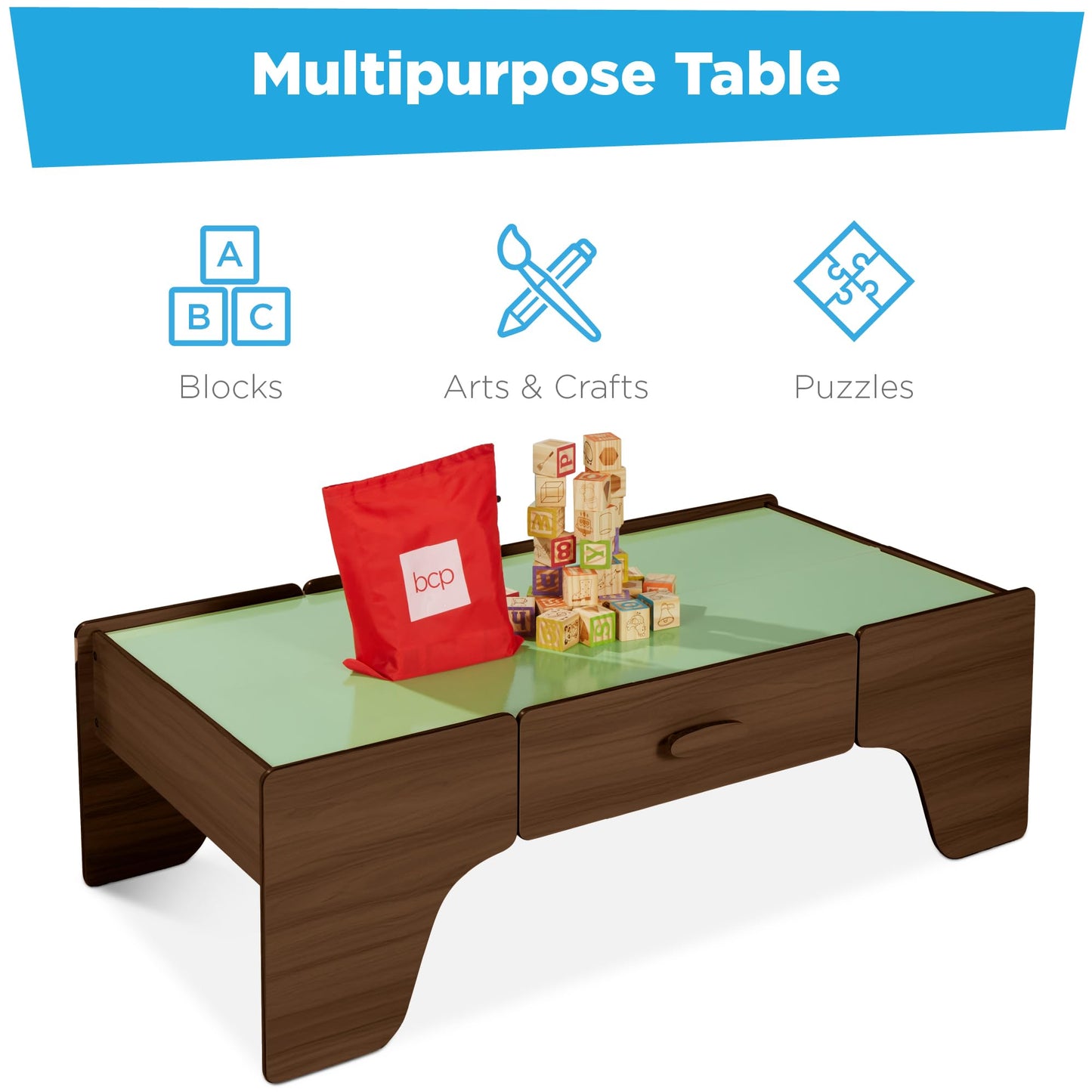 50in Kids Wooden Train Table