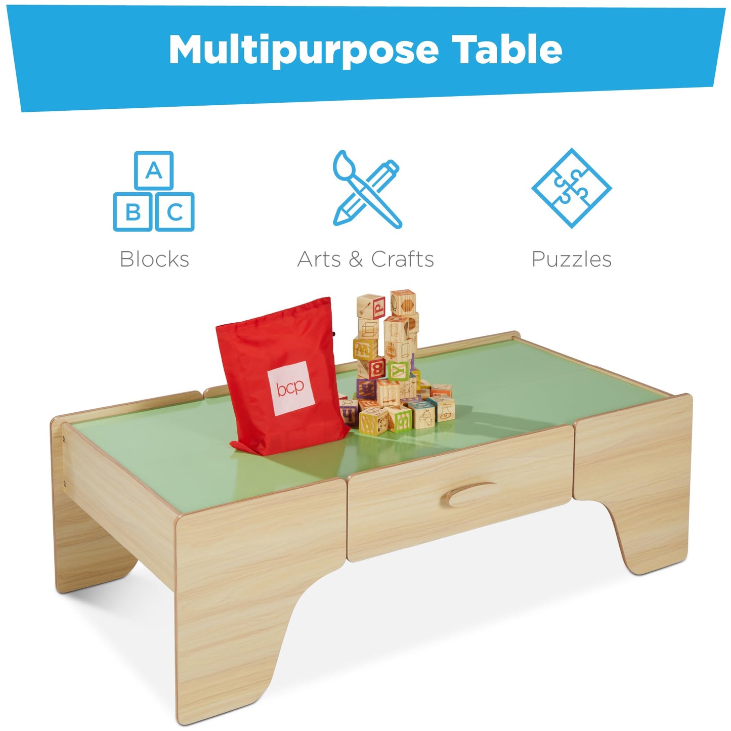 50in Kids Wooden Train Table