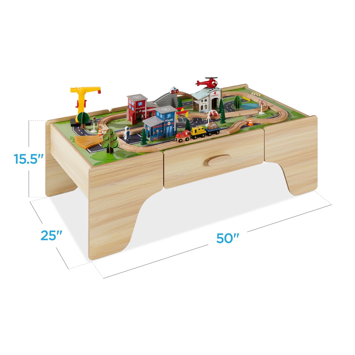 50in Kids Wooden Train Table