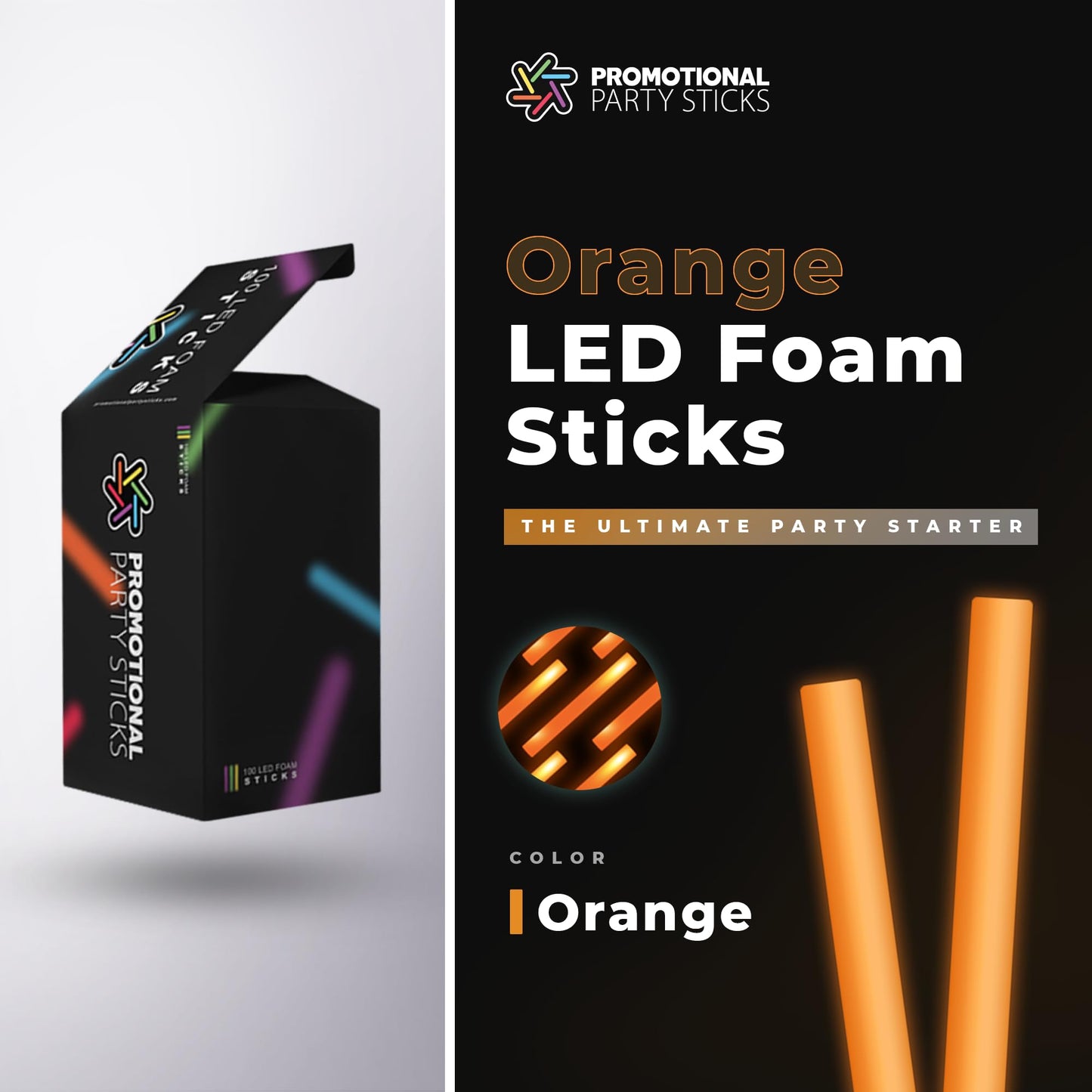 100 Orange 16" Glow Sticks