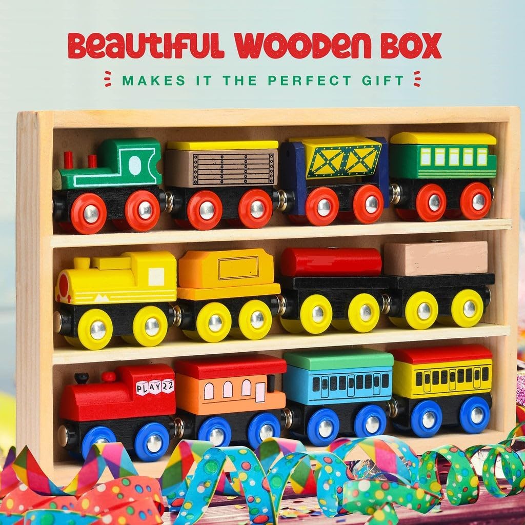 Play22 12-Piece Wooden Train Set