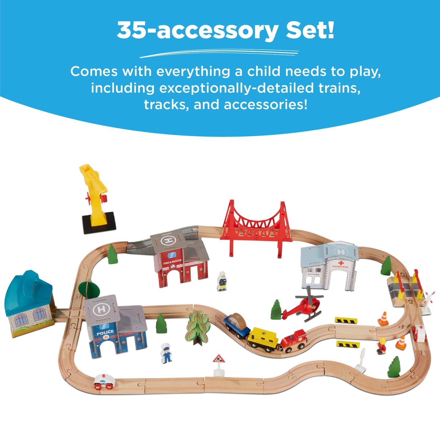 50in Kids Wooden Train Table