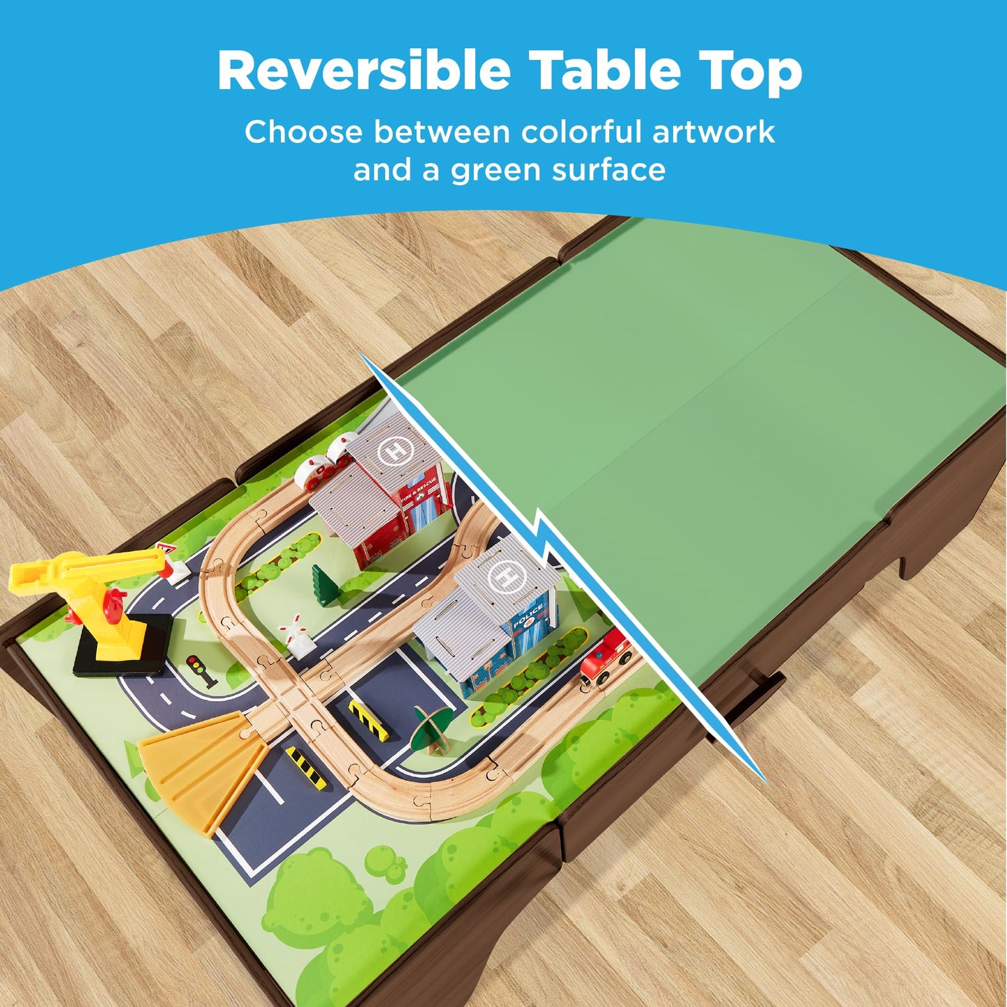 50in Kids Wooden Train Table