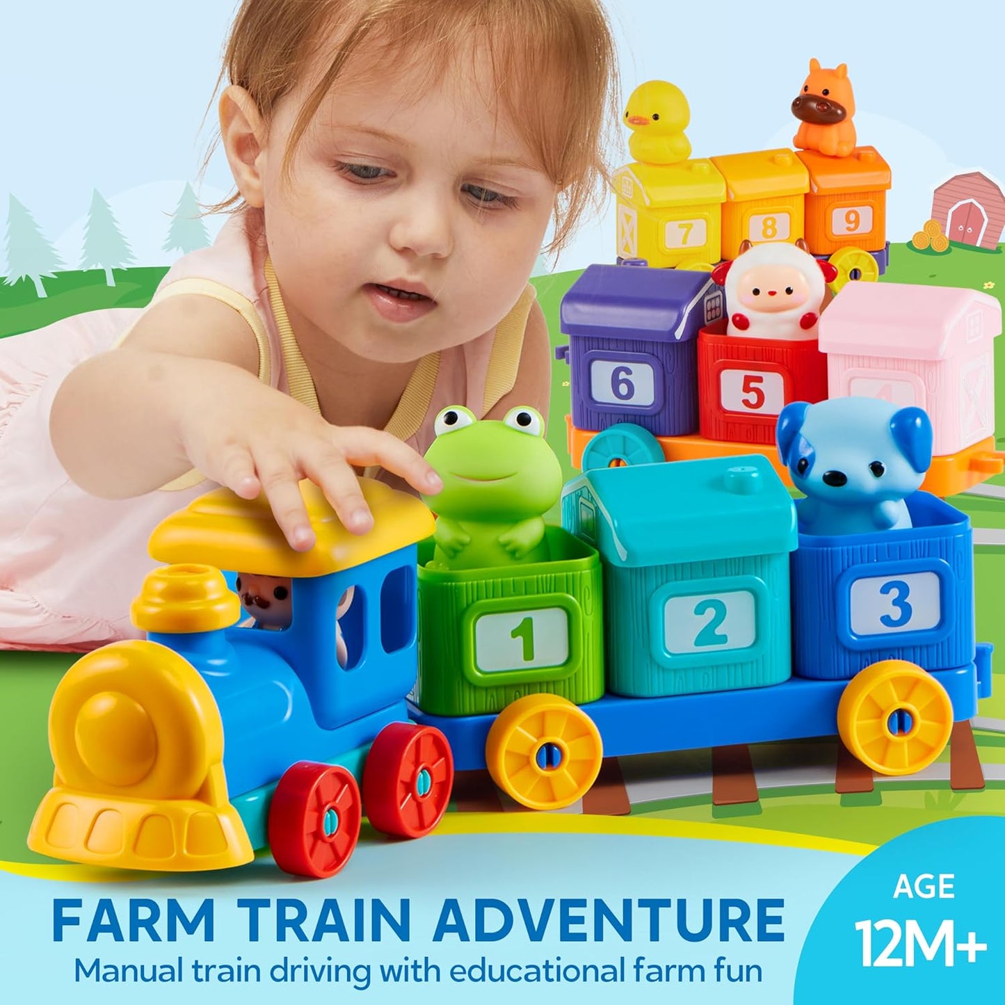 Montessori Farm Train Toy