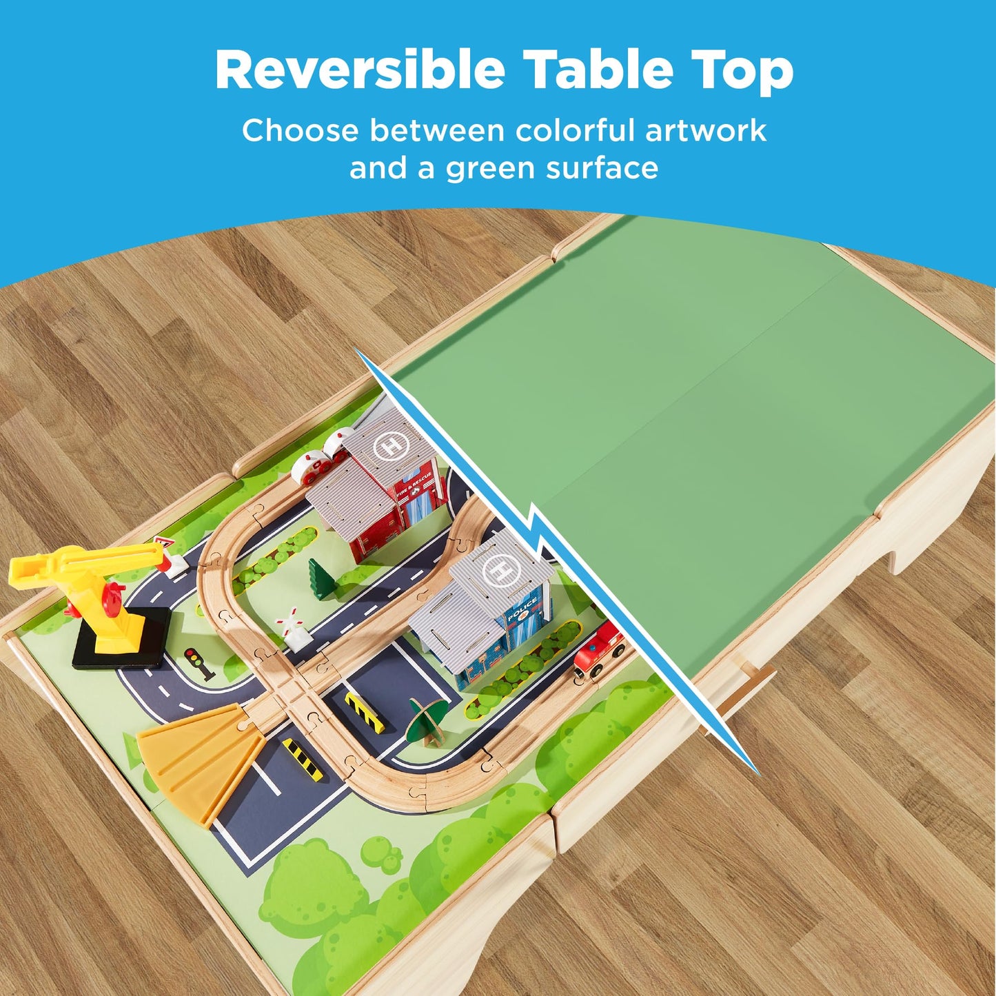 50in Kids Wooden Train Table