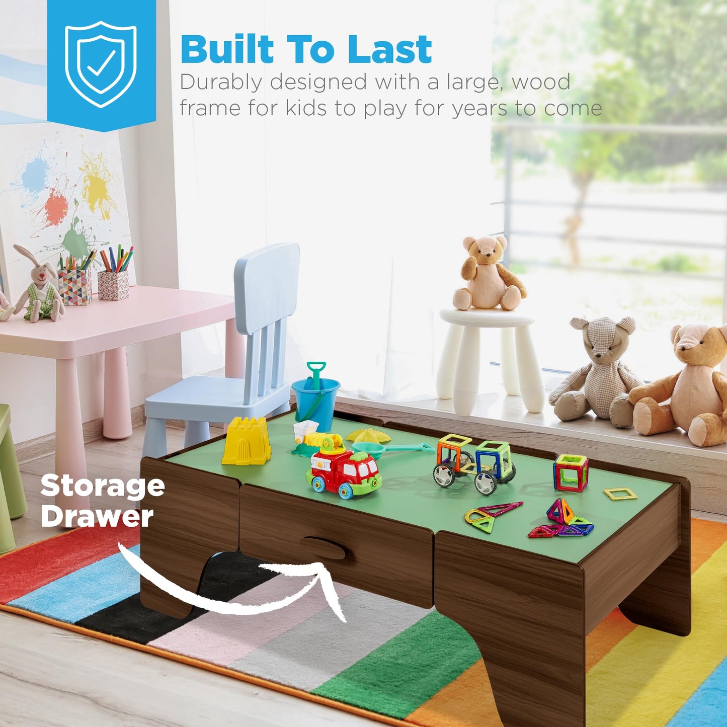 50in Kids Wooden Train Table