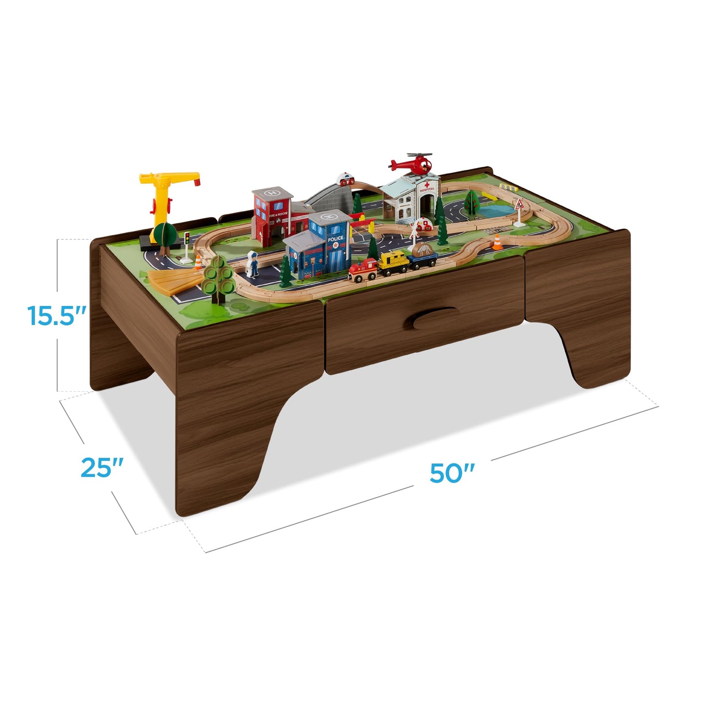 50in Kids Wooden Train Table