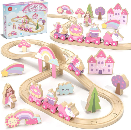 Lehoo Castle Wooden Train Set