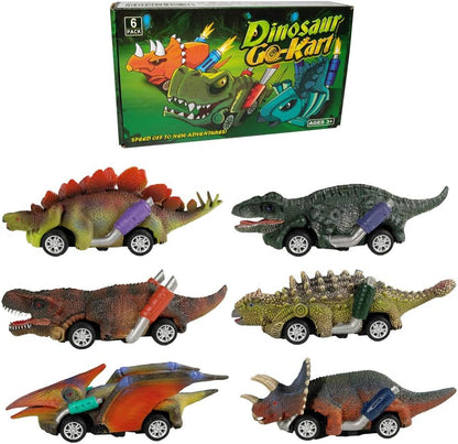 DINOBROS 6-Pack Dinosaur Pull-Back Cars