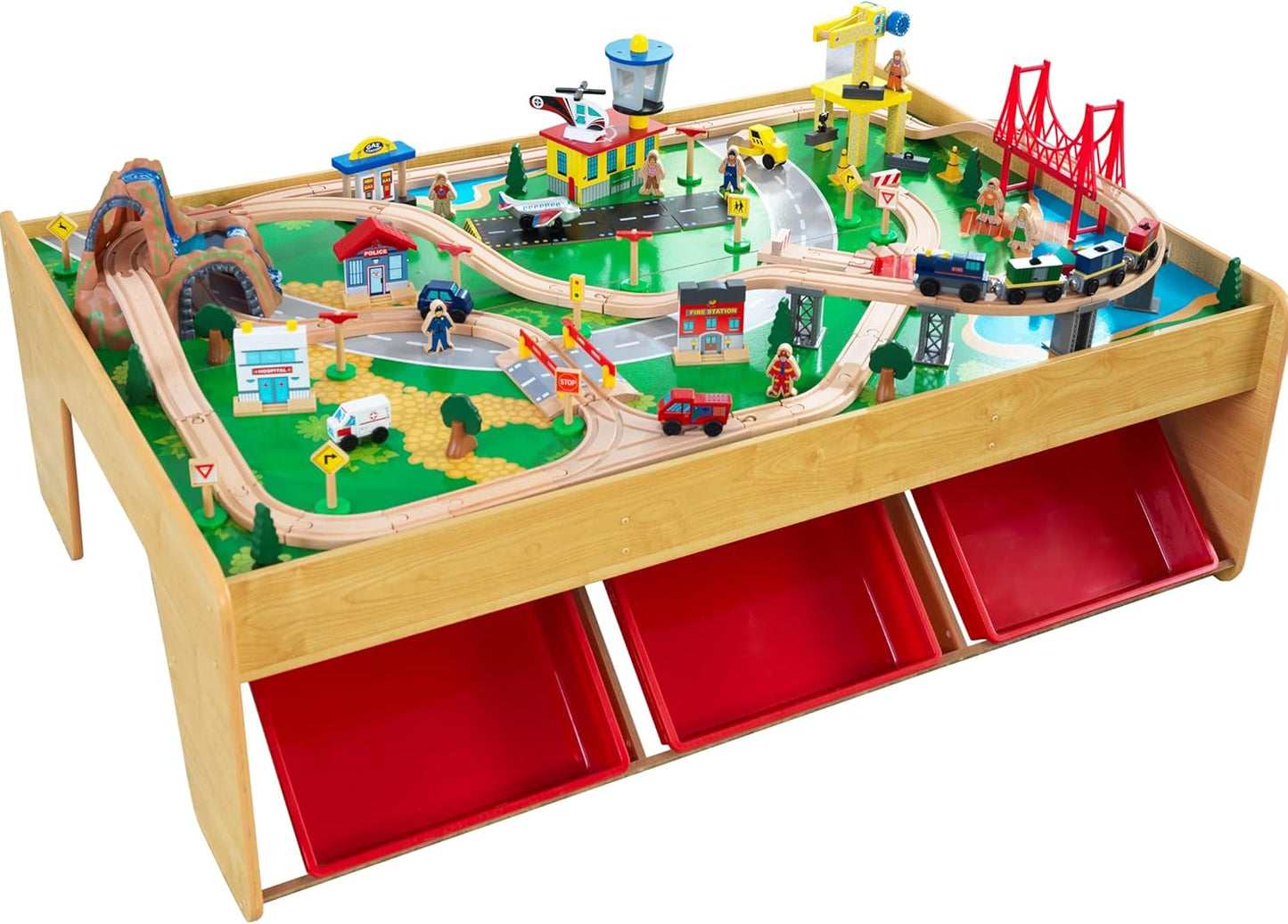 KidKraft Train Table Set – 120 Pieces