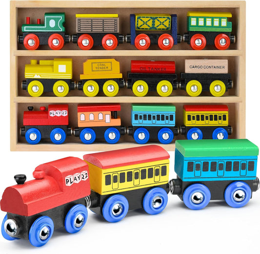 Play22 12-Piece Wooden Train Set