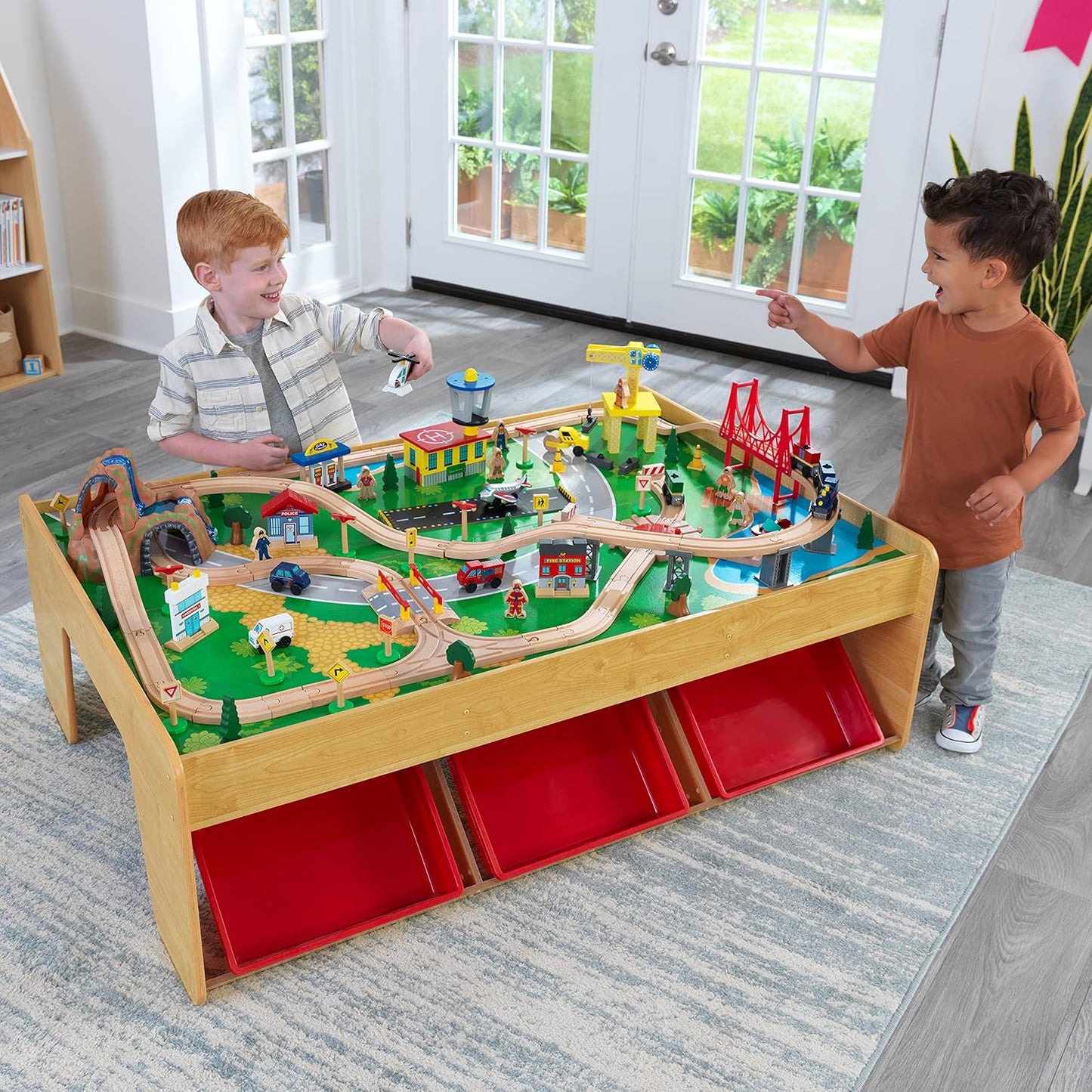 KidKraft Train Table Set – 120 Pieces